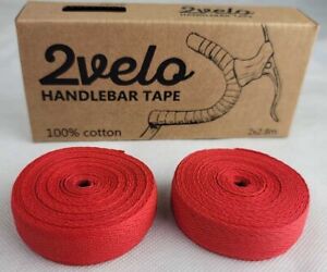 2Velo TOP COTTON Vintage HANDLEBAR TAPE Red
