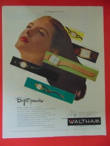 1947 WALTHAM First American Watch Women's Model Styles art print ad - Picture 1 of 1