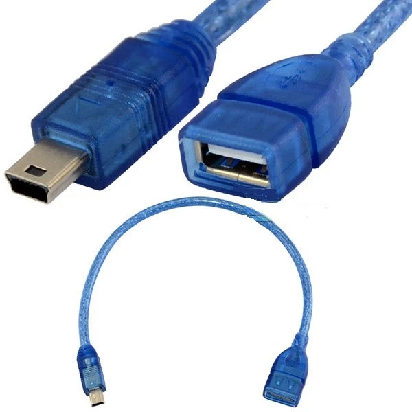 25 cm 5 Pin Mini USB B Male to USB A 2.0 Female Extension Cable - Image 1 of 1