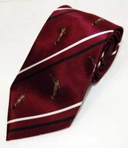 Neu ohne Etikett Herren-Krawatte Adlerflügel Militär Trompeter auf dem Mond burgrot gestreift Poly - Bild 1 von 4