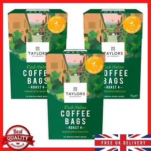 Taylors of Harrogate Rich Italian Coffee Bags Pack of 3 x 10 Enveloped Bags uk - Picture 1 of 11