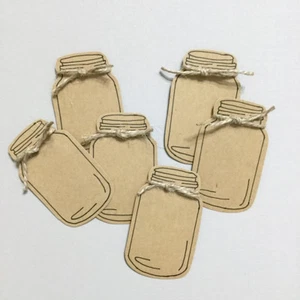 Einmachglas 6 Kraft Etiketten Sammelalbum Verzierung 2,5" Handarbeit in USA - Bild 1 von 5