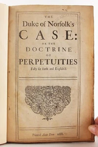 1688 The Duke of Norfolk's Case Rule Against Perpetuities London Rare First Edn - Picture 1 of 11