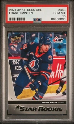 Fraser Minten 2021 Upper Deck CHL Star Rookies #448 PSA 10 - Image 1 of 2