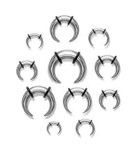 Surgical Steel Buffalo Bull Horn Taper Stretcher Nose Septum Ear 14g - 00g #TS - Picture 1 of 2