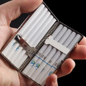 Wellpappe Silber Kupfer Zigarettendose Metall Tabak Etui für 10 Stück Zigarren - Bild 1 von 5