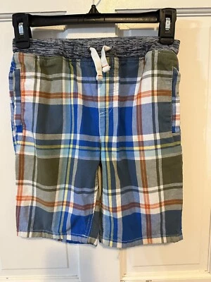 Pantalones Cortos BODEN 9Y Niños Cuadros Verde Azul Naranja, Cintura con Cordón Foto 1 de 4