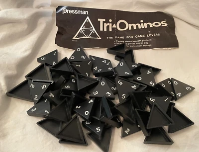 Pressman Tri-Ominos Game - 56 Tiles Black - Complete Set - Image 1 of 2