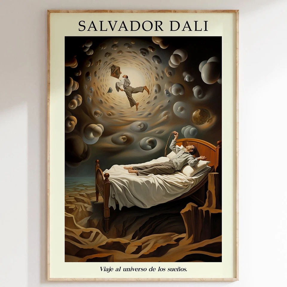 Impresión de Salvador Dalí, póster de viajero de ensueño, arte surrealista, arte de pared de Dalí Foto 1 de 4