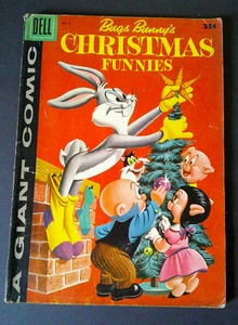 Bugs Bunnys Christmas Funnies No. 8 (1957 Dell Comics) Daffy, Tweety, Elmer VG- - Imagen 1 de 3