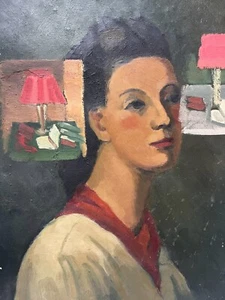 Antique Original Painting Portrait, Woman, Still Life, People, Light - Picture 1 of 8