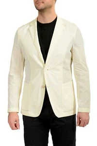 Hugo Boss Men's "Noswen2" Ivory Slim Fit Striped Sport Coat Blazer US 38R IT 48R - Picture 1 of 6