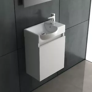 Alpenberger Badmöbel-Set Vormont Waschbecken mit Unterschrank Hochglanz Gäste-WC - Bild 1 von 6