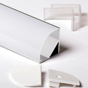 3030 PROFILO ANGOLARE GRANDE ALLUMINIO 1M PER STRISCE STRIP LED BARRA RIGIDA 1MT - Picture 1 of 6