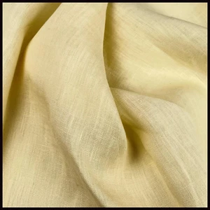 TESSUTO PURO LINO PER TENDE ABBIGLIAMENTO SCAMPOLI PATCHWORK AL METRO BEIGE - Picture 1 of 3