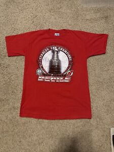2003 Vtg Mens Large Majestic NJ Devils Stanley Cup Champions Red Shirt 