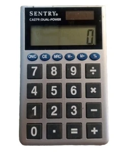 Sentry Group 📟 Jumbo Key Calculator Pocket solar No. CA279 dual power *TESTED  - Picture 1 of 7
