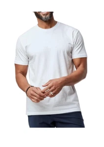 Fresh Clean Threads Men's Crew Neck White T-Shirt Pre-Shrunk Soft Fitted XL - Picture 1 of 8