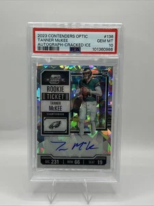 2023 Panini Contenders Optic - Cracked Ice - Tanner McKee - PSA - 10 / Pop 4-QB - Picture 1 of 5