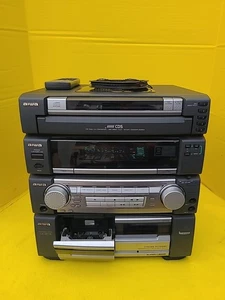 Vintage Aiwa CX-ZR774 KARAOKE Am Fm Dual Cassette 5 Disk Changer PARTS READ - Picture 1 of 14