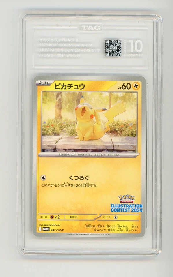 2025 Pokemon Pikachu TAG 10 Japanese Illustration Contest 242 Winner 2024 Promo  - Image 1 of 2