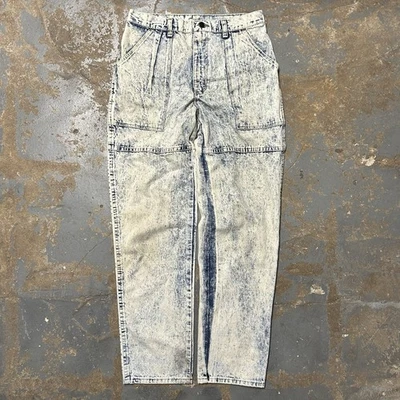 Vintage 80s Wrangler Acid Wash Faded Blue Light Wash Jeans Size 31x31 - Image 1 of 4