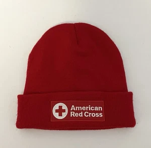 American Red Cross Beanie Hat Red One Size Winter Cap - Picture 1 of 7