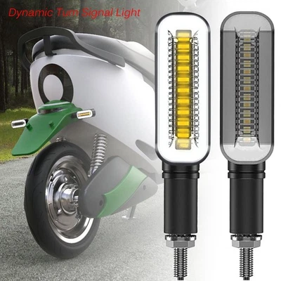 Universal 2X Motorcycle Turn Signals DRL Driving Indicator Amber Blinker Light - Image 1 of 4