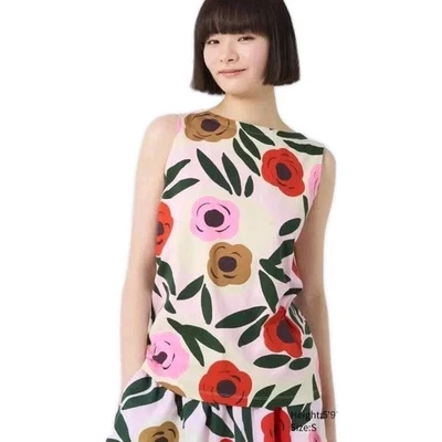 Camiseta sin mangas MARIMEKKO x Uniqlo floral TALLA M mediana 100 % algodón usada en excelente estado Foto 1 de 4
