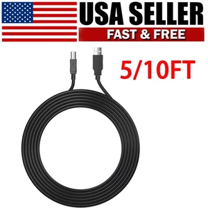 For HP Canon Dell PRINTER SCANNER CABLE CORD USB 2.0 A-B 5/10FT - Picture 1 of 5