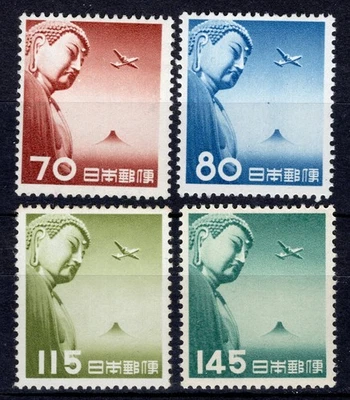 Japan 195 Kamakura Buddha air mail set JSCA  A33-A36 MNH OG - Image 1 of 2