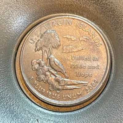 2009 "P"*US Virgin Islands Quarter**High Grade**Struck Thru Error**(Rare) - Image 1 of 2
