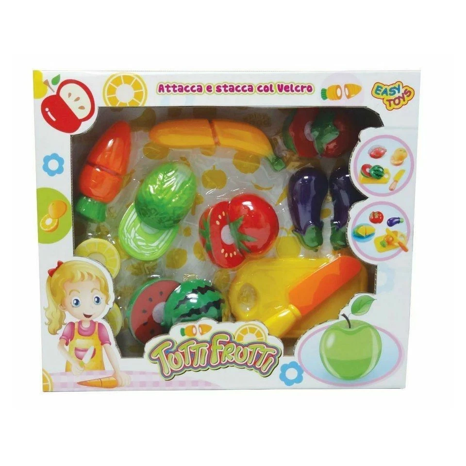 TUTTI FRUTTI ATTACCA E STACCA VELCRO VERDURA FRUTTA GIOCATTOLO GIOCO BAMBINA - Immagine 1 di 1