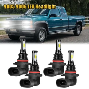 For Chevy C1500 2500 3500 1990-1998 LED Headlight Bulbs Hi Lo Beam Combo Kit - Picture 1 of 11
