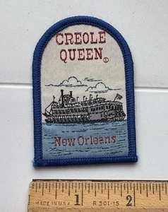 Distintivo toppa tessuto souvenir barca fluviale regina creola ruota a pagaia New Orleans - Foto 1 di 3