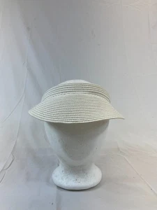 Womens Straw Visor Cap Sun Hat White Shade Outdoor Sports Casual Wear OSFM - Picture 1 of 9