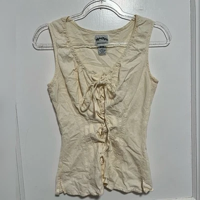 Top crema corsé caprichoso vintage Vagabond Exports talla S Foto 1 de 3