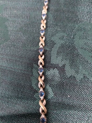 Ross Simons Sterling Silver Infinity Lab Created Sapphire CZ Tennis Bracelet - Image 1 of 4