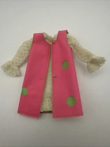 RARE VTG Mattel 1967 Barbie SKIPPER #1943 "POPOVER" Dress Pink Vest Green Dots - Picture 1 of 6