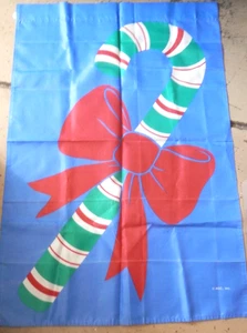 Bastón de caramelo de Navidad AGC vintage bandera navideña de doble cara - Imagen 1 de 2