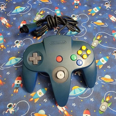 Official Nintendo 64 Blue Controller OEM N64 Original Good Stick Discoloration - Image 1 of 2