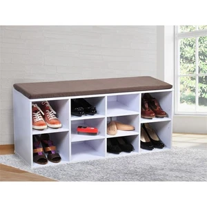 Garderobenbank mit 10 Fächern inkl. Sitzkissen Schuhregal Sitzbank HTI-Living - Bild 1 von 6