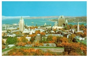 Vintage Québec City View Postcard Isle of Orléans Canada Scenic Landscape - Picture 1 of 2