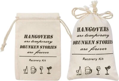 Lote de 10 bolsas de despedida de soltera con cordón de algodón kit de recuperación bolsas Foto 1 de 4