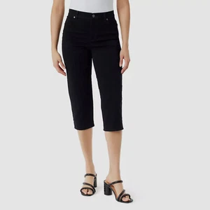 Gloria Vanderbilt Women's Black High-Rise Straight-Leg Capri Jeans Pants Size 6 - Picture 1 of 1