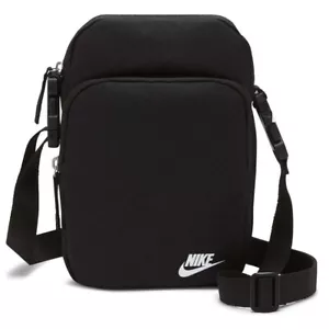 Nike Heritage Cross-Body Over Shoulder Festival Bag Black/White Logo FREE SHIP - Picture 1 of 5