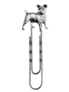 D13 Jack Russell Terrier English Pewter on slide clip bookmark Holder book page - Picture 1 of 1