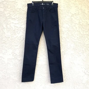 7 For All Mankind Rhigby Jeans 32x34 Straight Button Fly Slim Fit Minimalist USA - Picture 1 of 16
