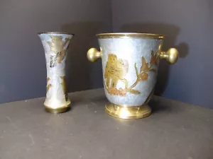 SektKühler Champagner-Kühler Messing Emaille Überfang Jugendstil - Bild 1 von 7