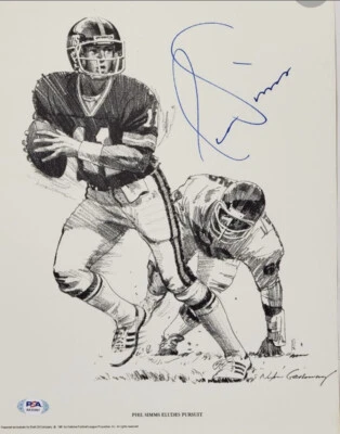 Phil Simms Signed New York Giants 11x14 Print (PSA/DNA COA) 1981 Esso - Image 1 of 3